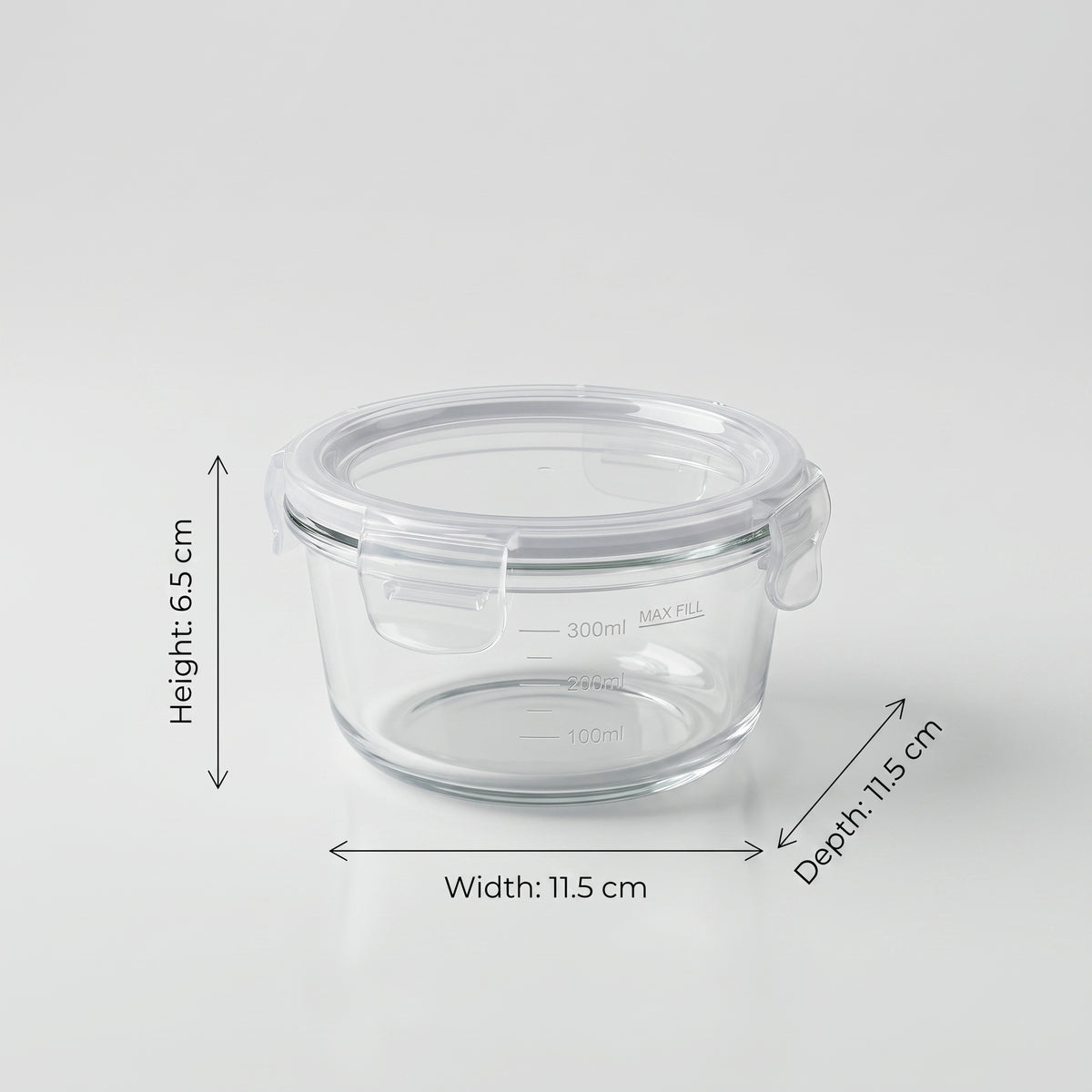 240 ml Round Glass Food Storage Container Box by Zodiya