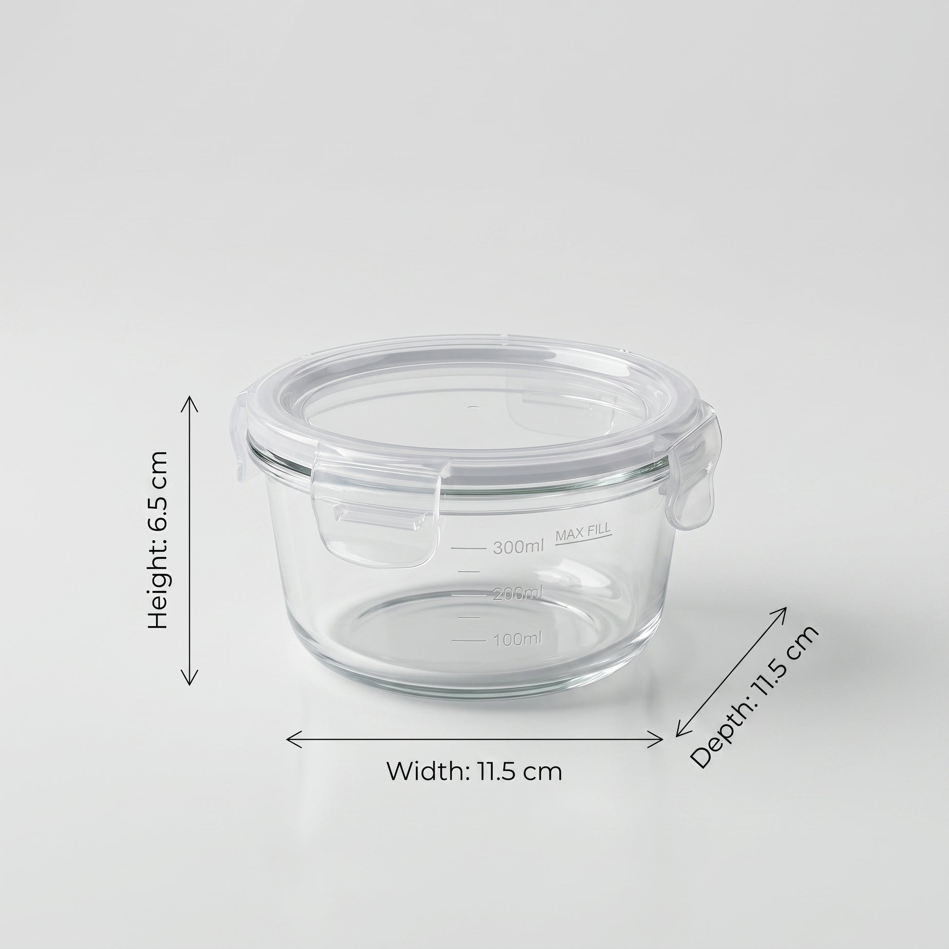 240 ml Round Glass Food Storage Container Box by Zodiya-2