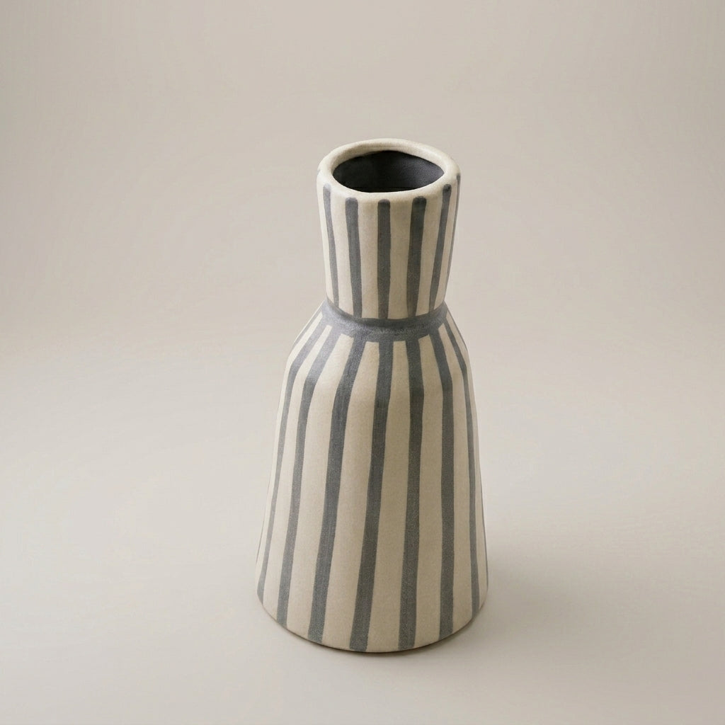 Cream & Grey Ceramic Flower Vase (large)By Zodiya