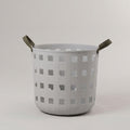 Grey Flexible Plastic Laundry Basket with Leather Handles By Zodiya