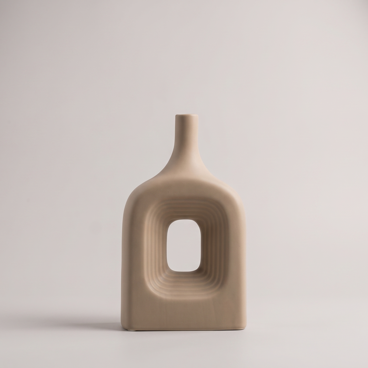 Beige Ceramic Flower Vase By Zodiya
