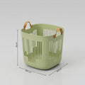 Light Green Plastic Laundry Basket with Handles By Zodiya
