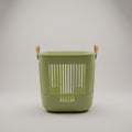 Light Green Plastic Laundry Basket with Handles By Zodiya