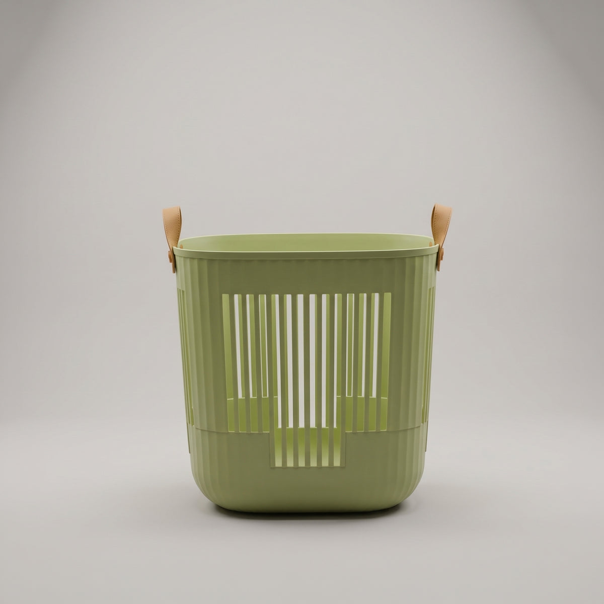 Light Green Plastic Laundry Basket with Handles By Zodiya
