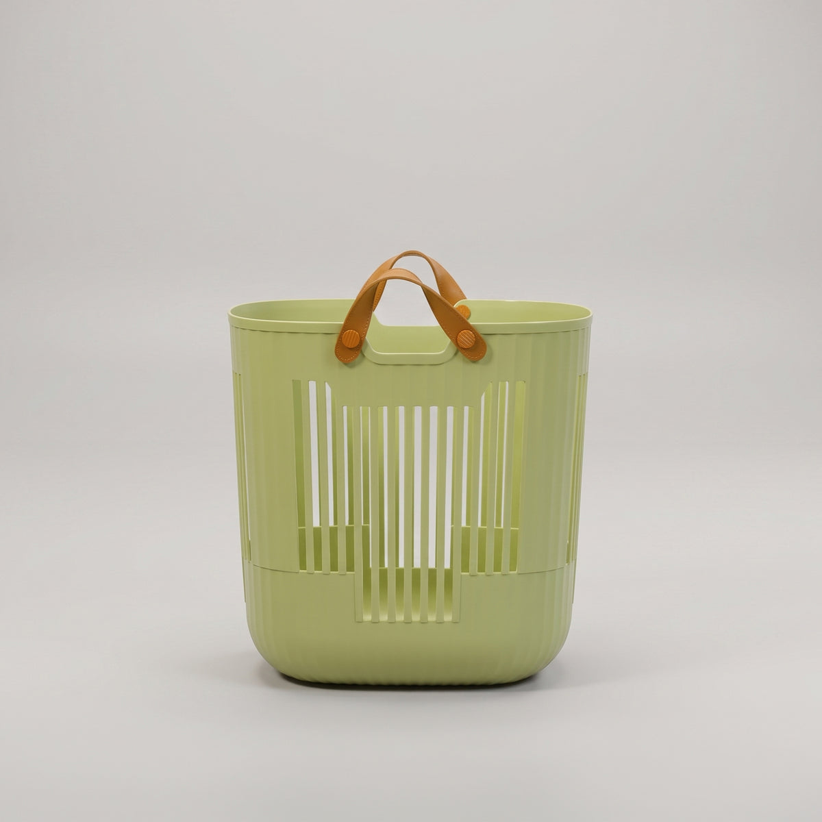 Light Green Plastic Laundry Basket with Handles By Zodiya