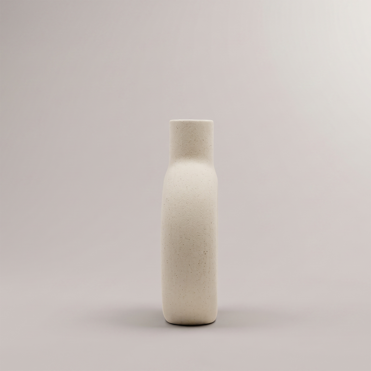 Beige Round Ceramic Flower Vase (Large) by Zodiya