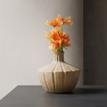 Beige Bottle Shaped Ceramic Flower Vase By Zodiya