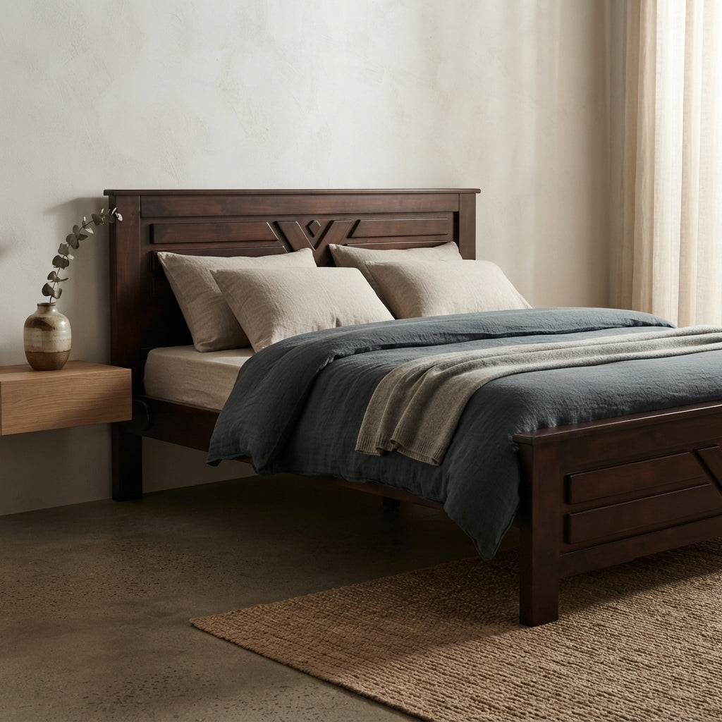 Wooden Queen Size Bed by Zodiya