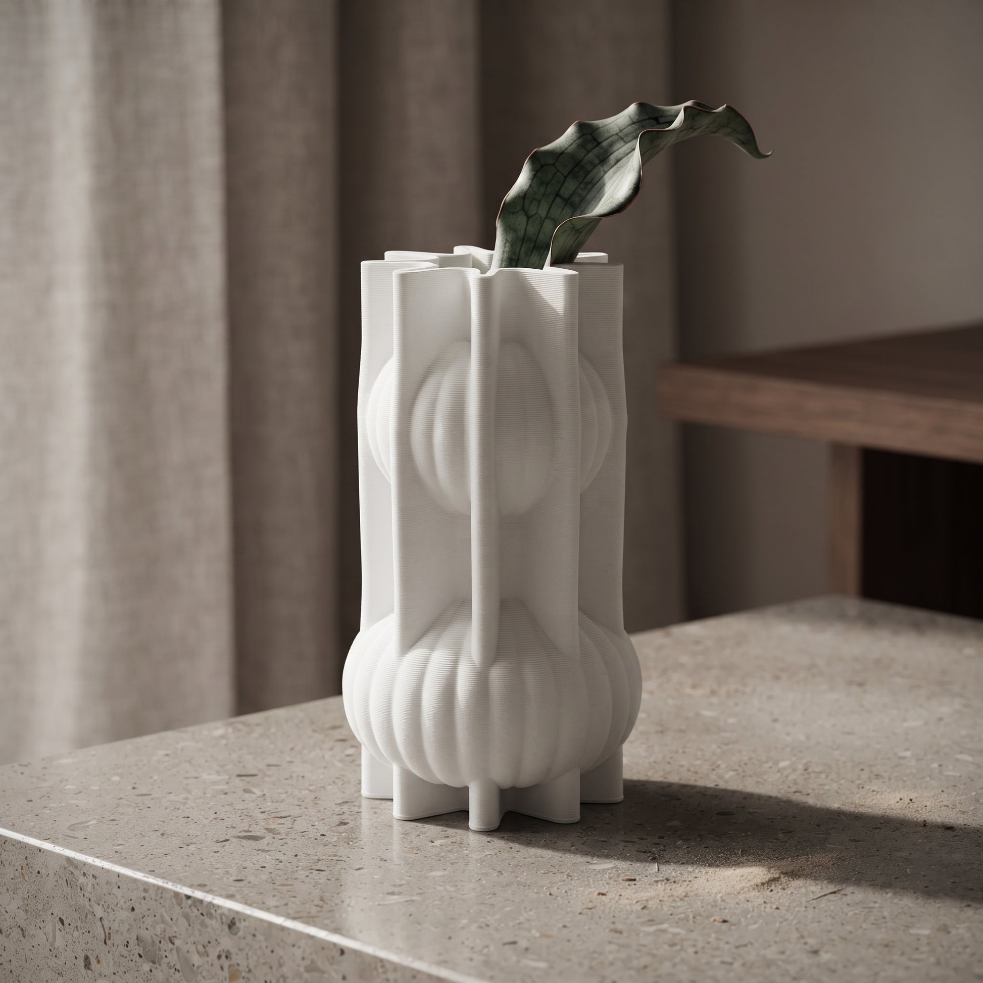 White Ceramic Flower Vase By Zodiya-1