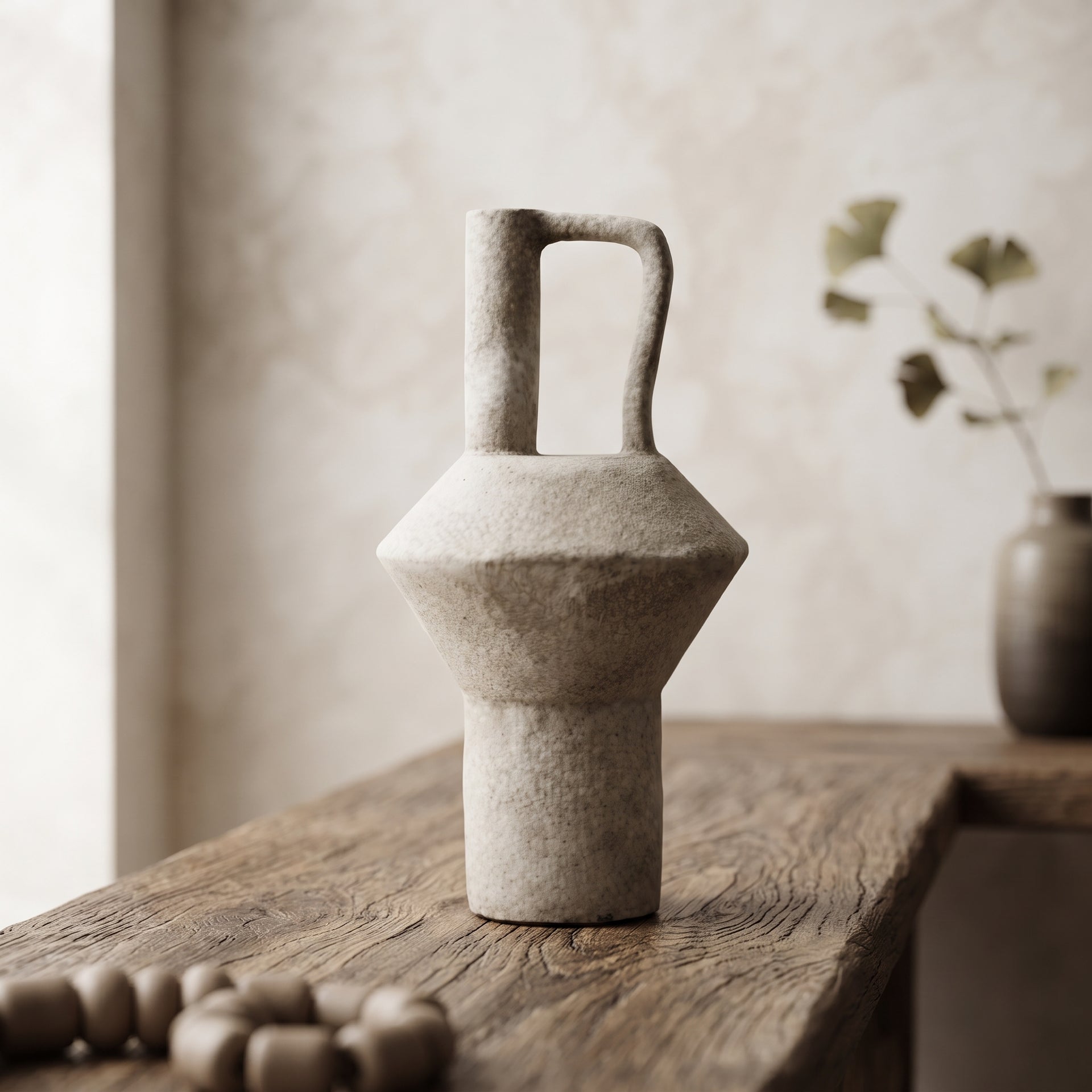 Earthy-toned Ceramic Vase By Zodiya
