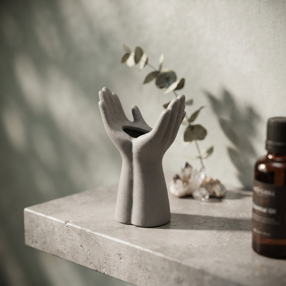 Ceramic Grey Hand Design Vase By Zodiya