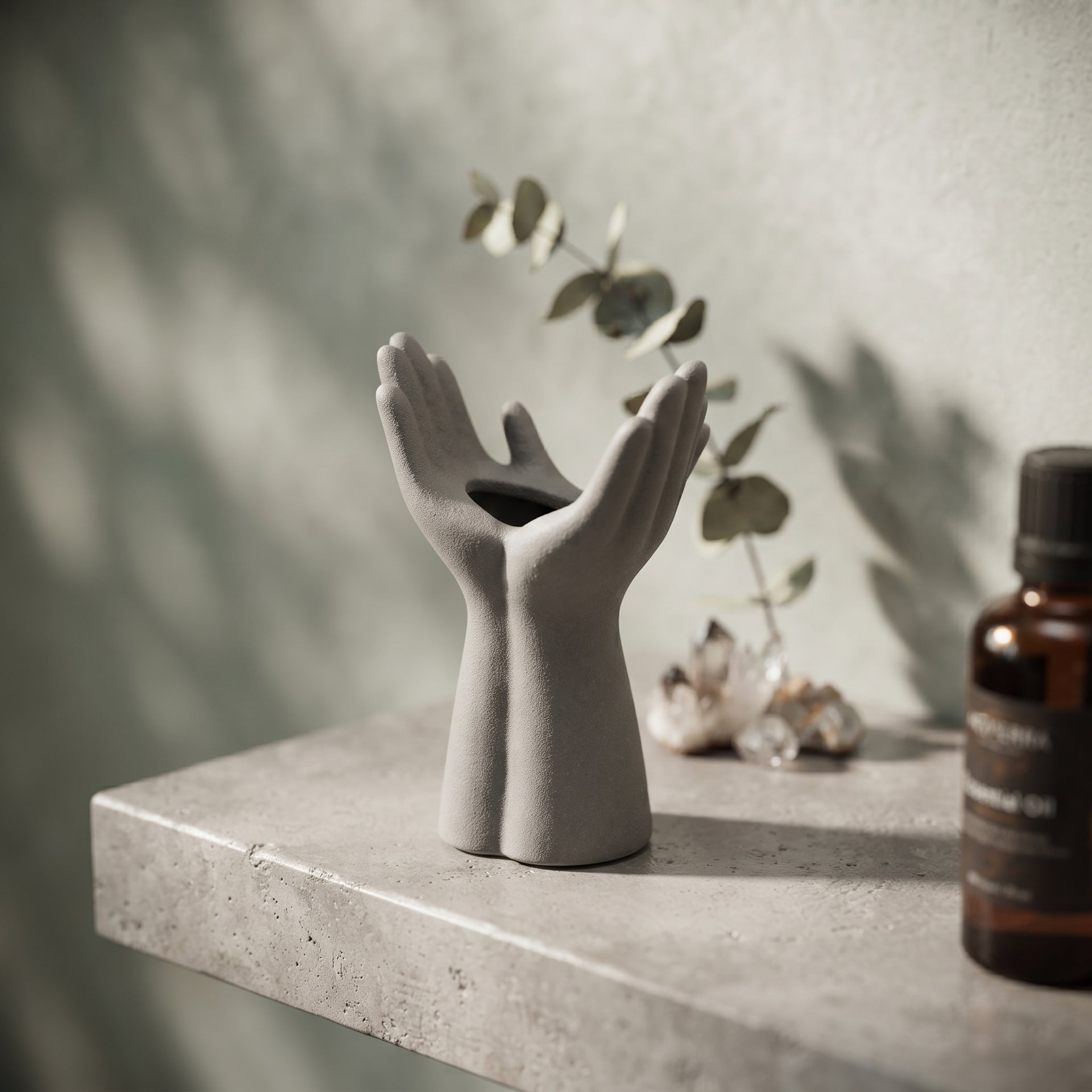 Ceramic Grey Hand Design Vase By Zodiya