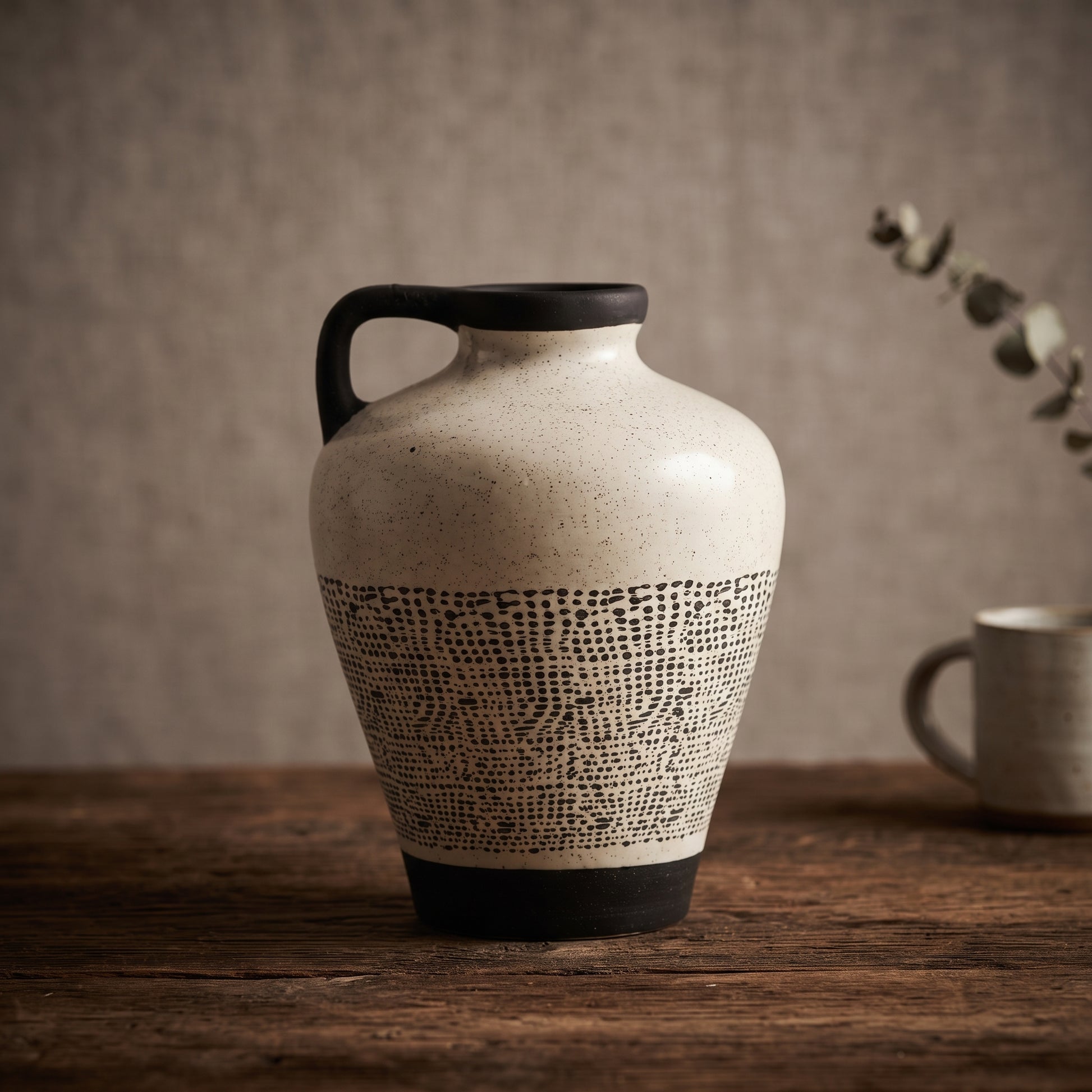 Black And White Large Ceramic Vase By Zodiya-1