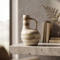 Brown and White Ceramic Vase By Zodiya