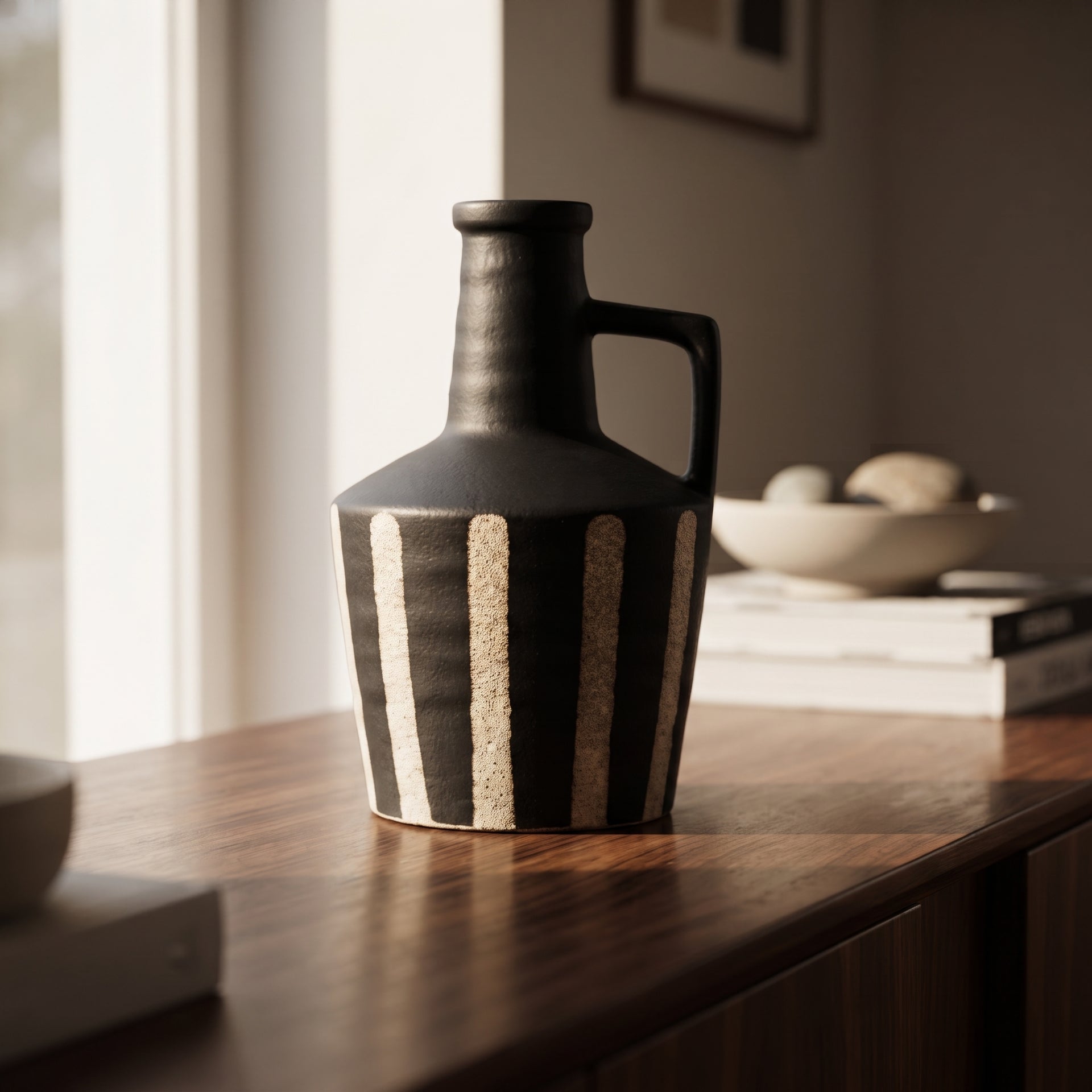 Coffee Brown Flower Vase by Zodiya