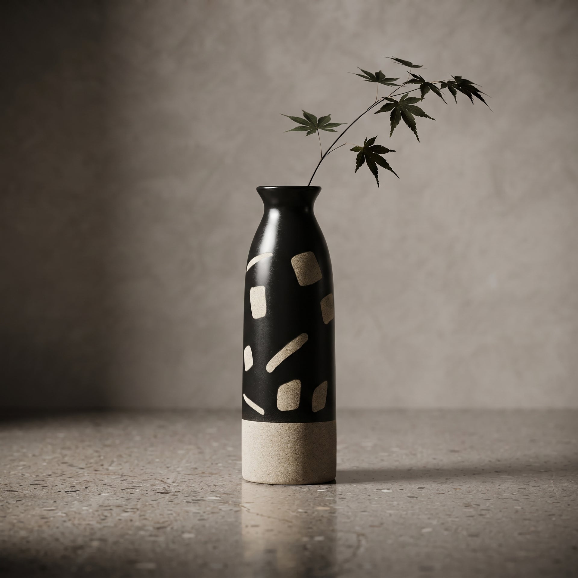 Black Ceramic Flower Vase by Zodiya