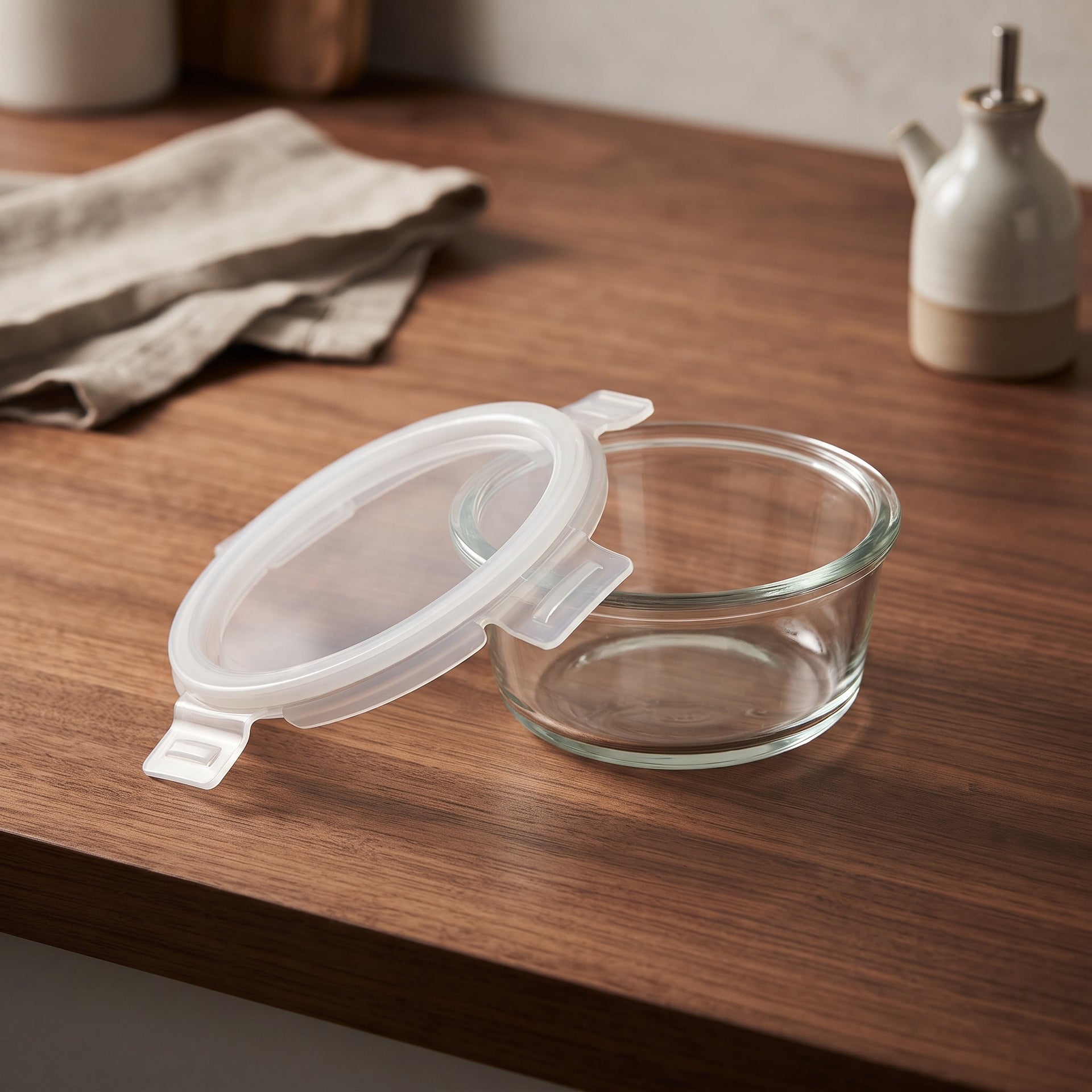 240 ml Round Glass Food Storage Container Box by Zodiya