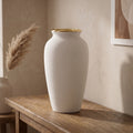 White Ceramic Flower Vase (large) by Zodiya