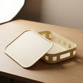 Cream Multipurpose Storage Box with Lid By Zodiya