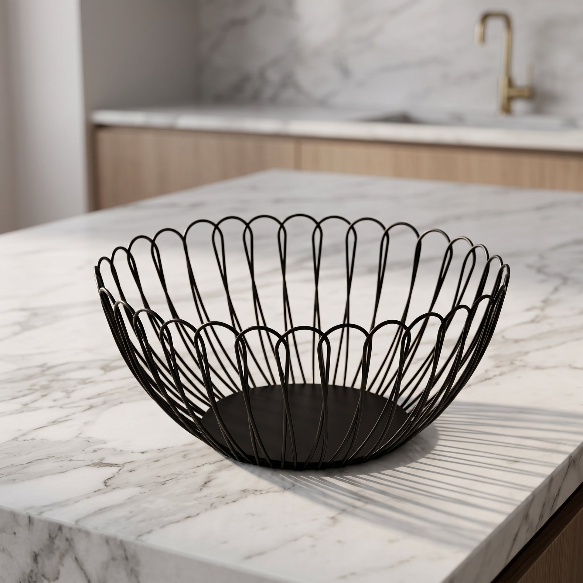 Black Iron Fruit Basket By Zodiya