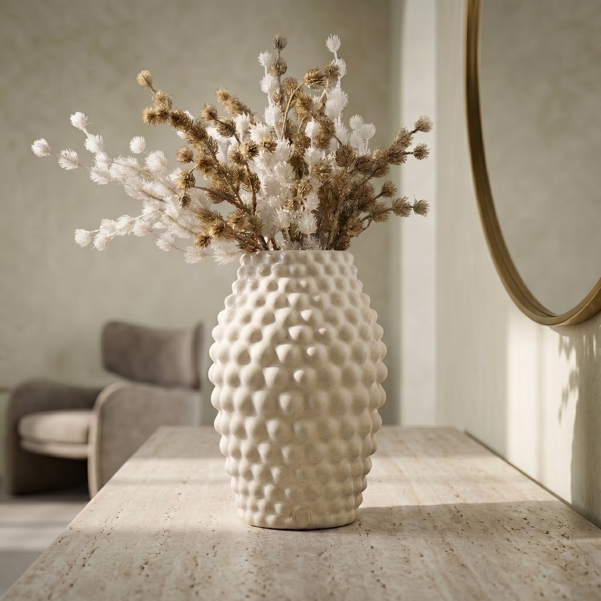 Small White Ceramic Flower Vase By Zodiya