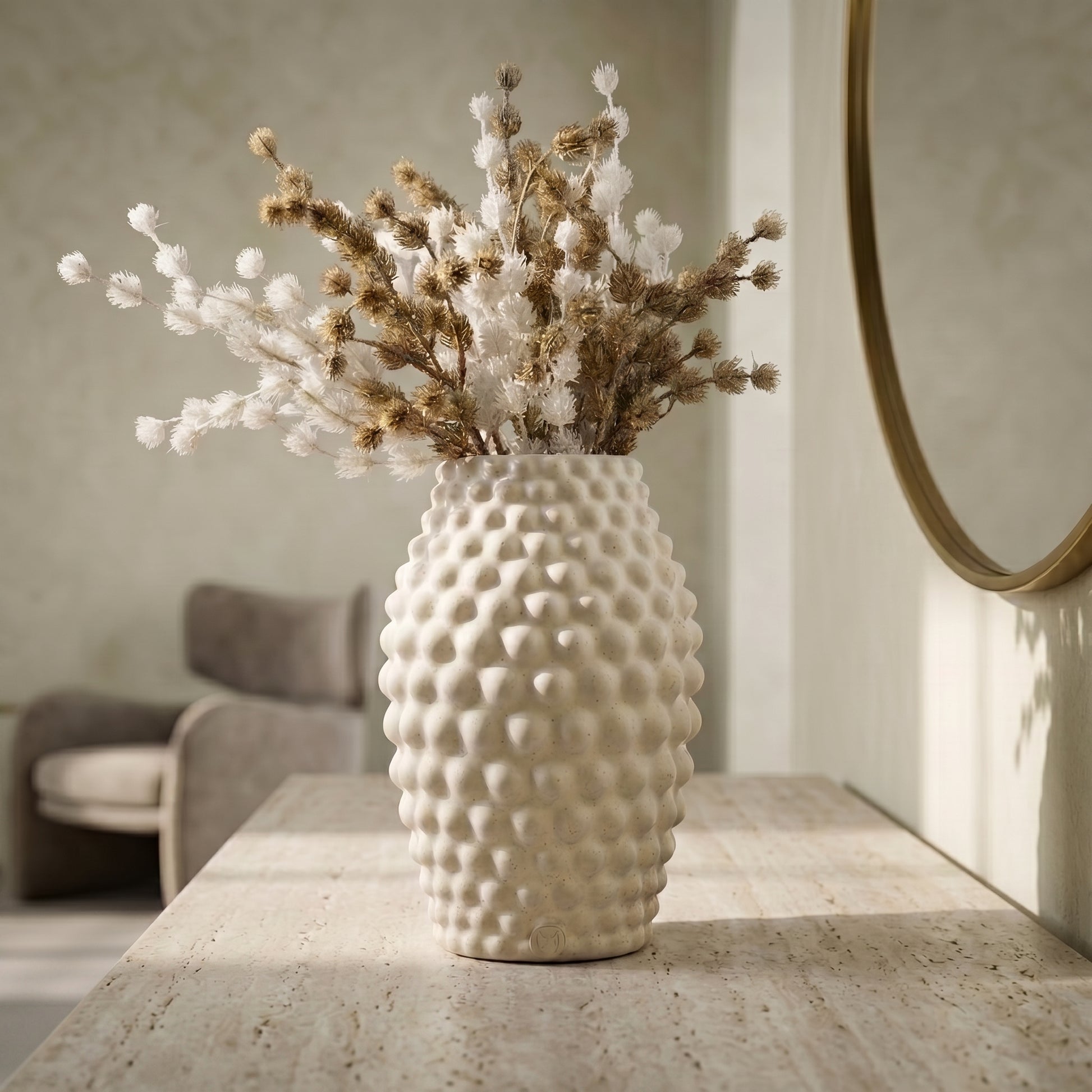 Small White Ceramic Flower Vase By Zodiya-1