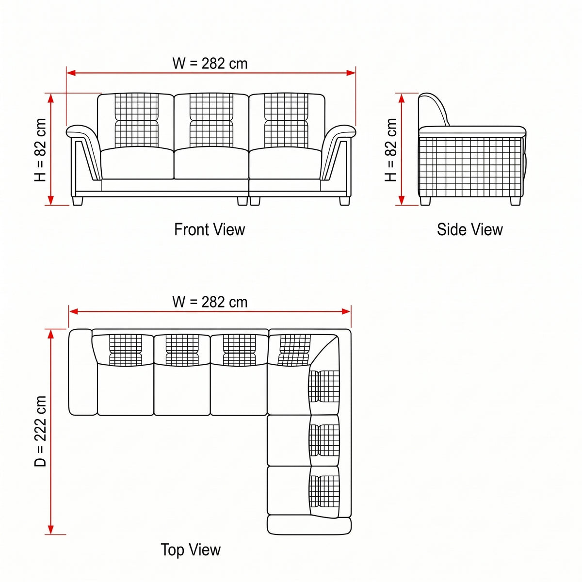 Tesla Beige 5 Seater L-Shape Sectional Sofa by Zodiya