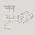 Access Tan Leather 3 Seater Sofa with Gold Legs by Zodiya