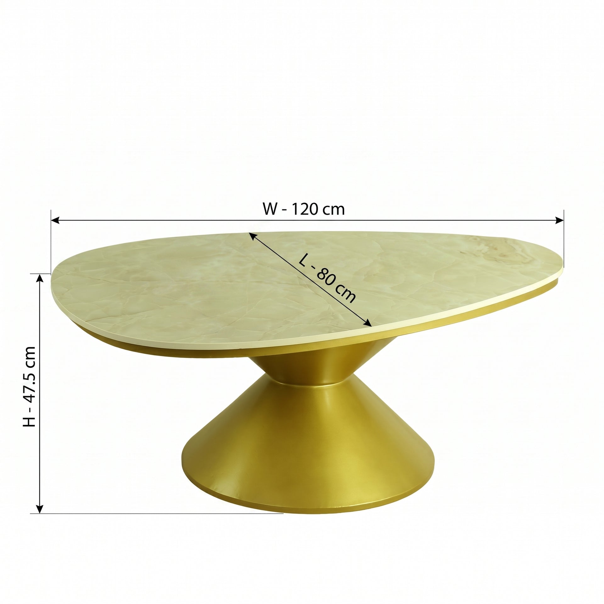 ZDY-ATP21-Coffee Table MG Metal with Artificial Marble 120x80x47.5