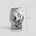 Floral Painted White Ceramic Flower Vase (large) By Zodiya