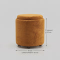 Nora Orange Ottoman Stool with Storage by Zodiya