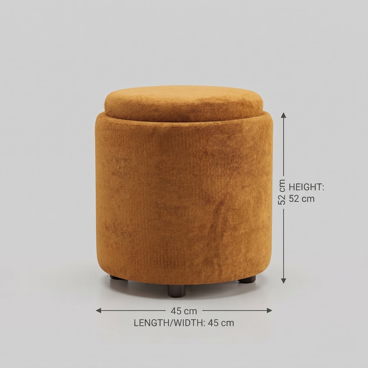 Nora Orange Ottoman Stool with Storage by Zodiya