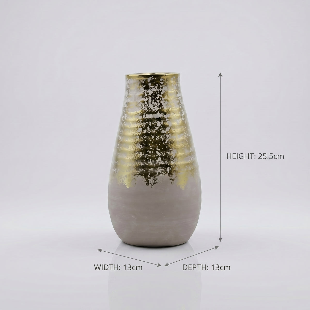 Brass Grey Small Ceramic Flower Vase By Zodiya