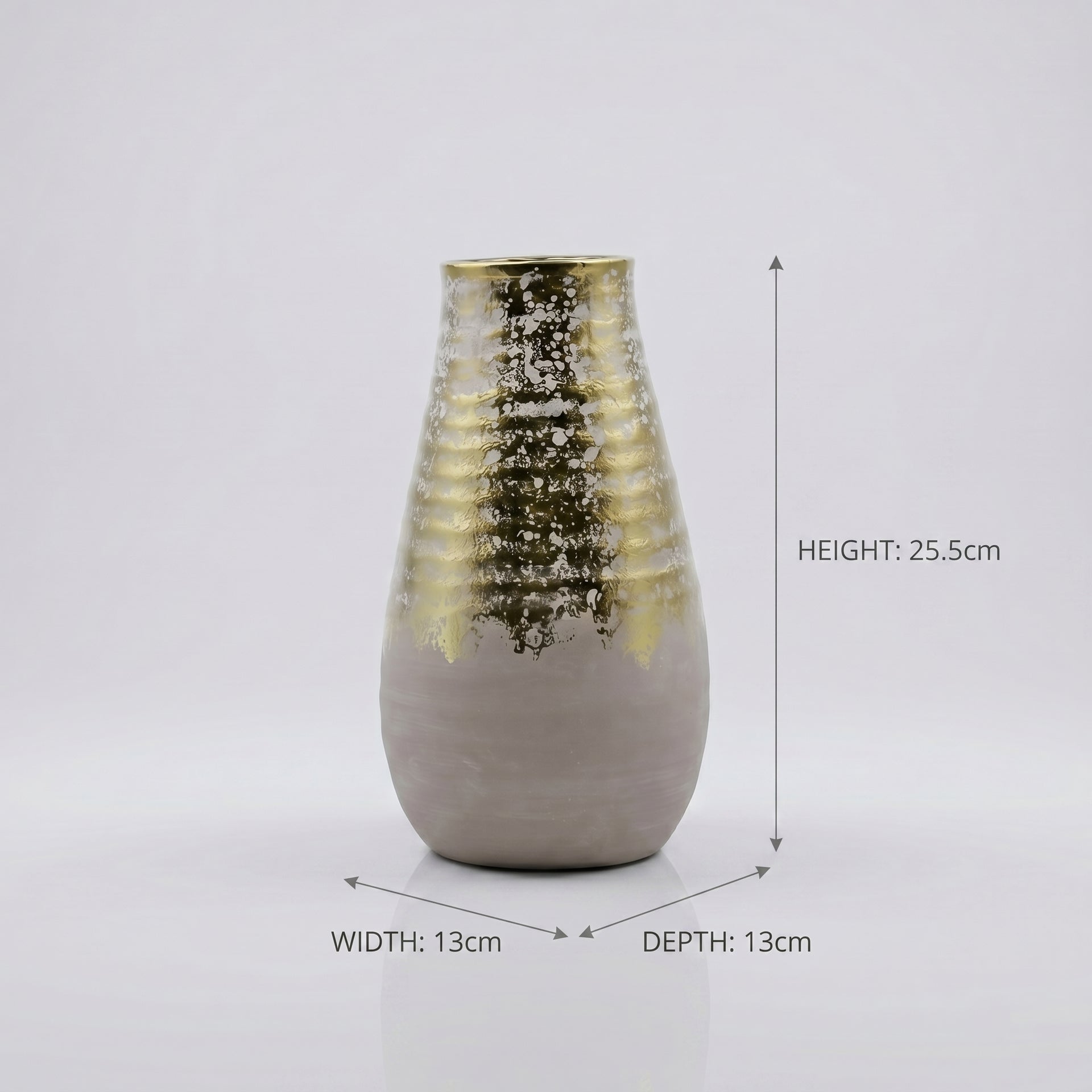 Brass Grey Small Ceramic Flower Vase By Zodiya