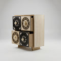 Black Wooden 4 Drawer Organiser Box by Zodiya
