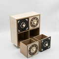 Black Wooden 4 Drawer Organiser Box by Zodiya