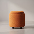 Nora Orange Ottoman Stool with Storage by Zodiya