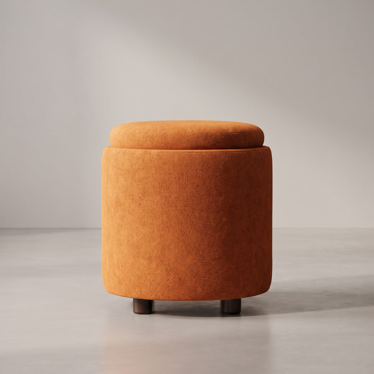 Nora Orange Ottoman Stool with Storage by Zodiya