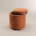 Nora Orange Ottoman Stool with Storage by Zodiya