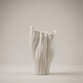 Off-white Textured Ceramic Flower Vase by Zodiya