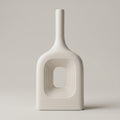 Cream Center Cutout Ceramic Flower Vase by Zodiya