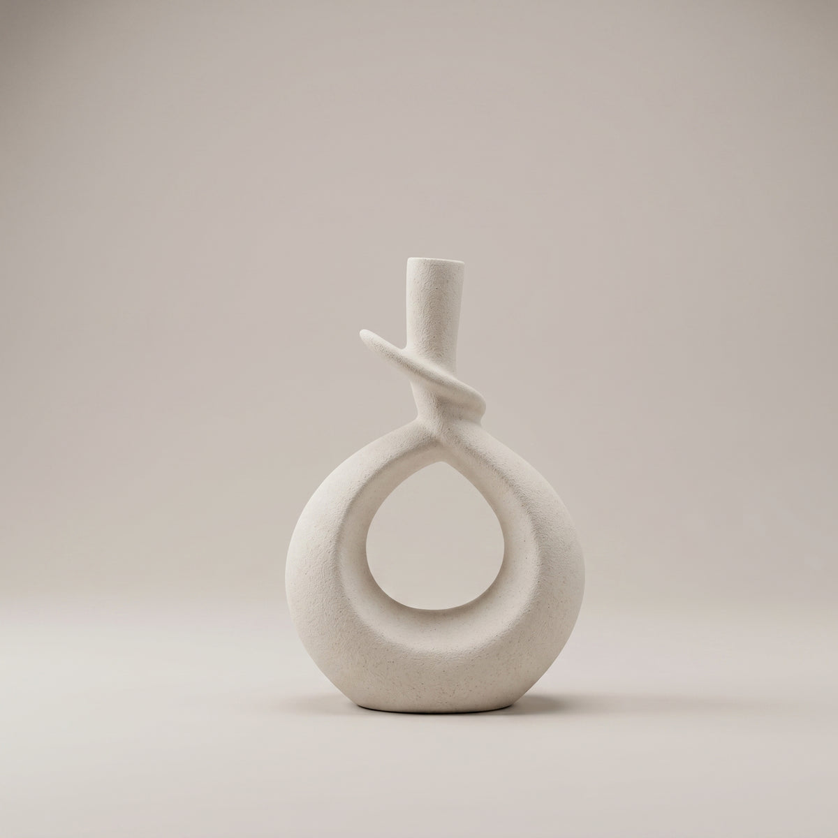 White Knot Ceramic Flower Vase (Large) by Zodiya
