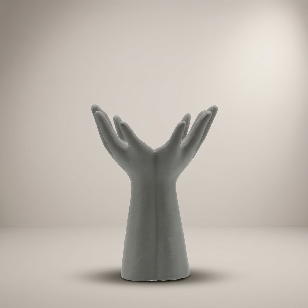 Grey Ceramic Hand Sculpture Vase by Zodiya