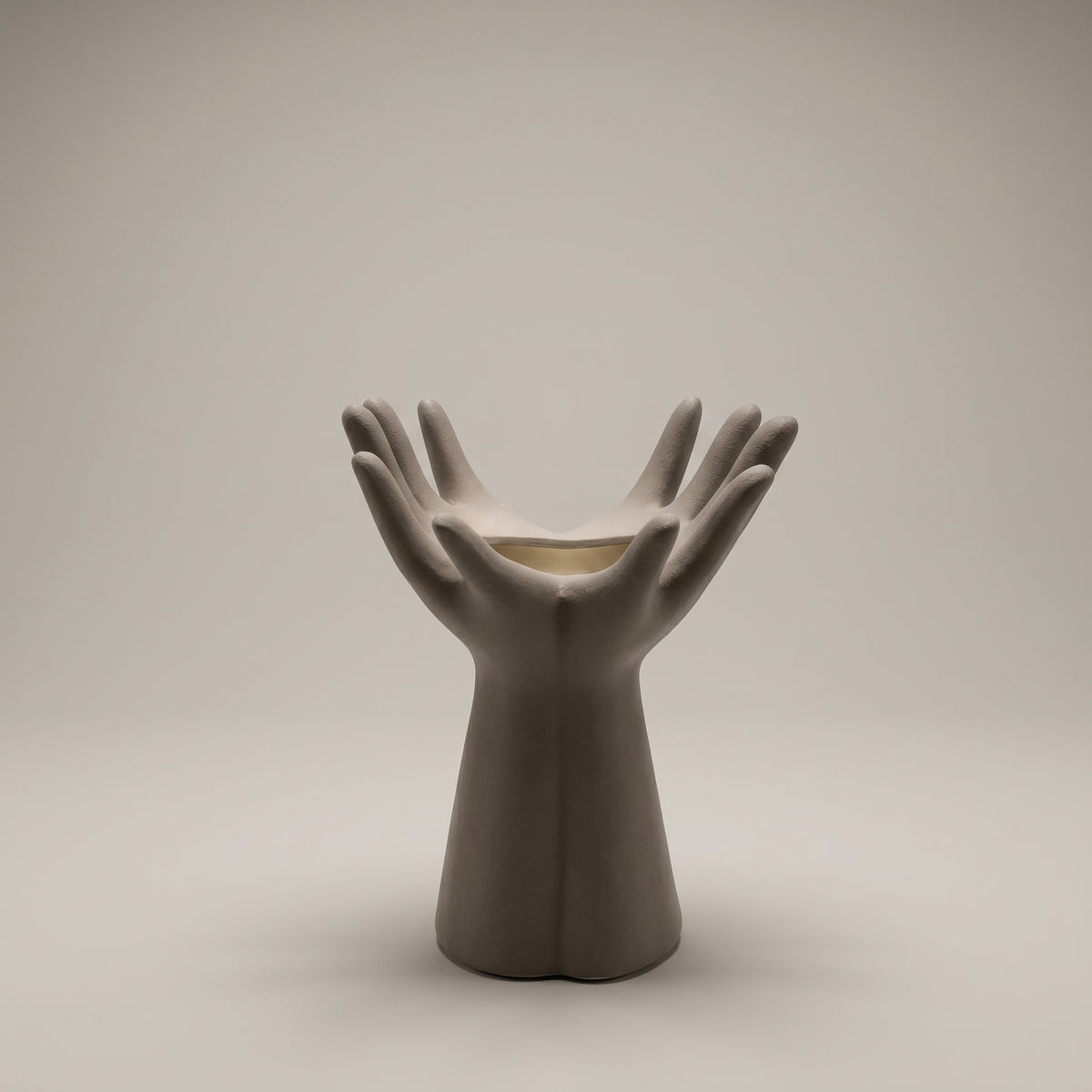 Grey Ceramic Hand Sculpture Vase by Zodiya