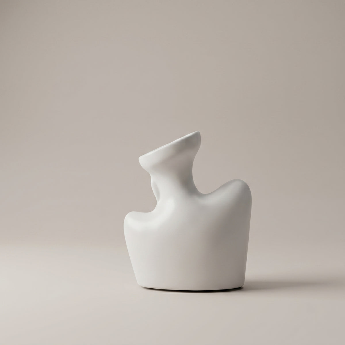 White Sculpture Ceramic Vase by Zodiya