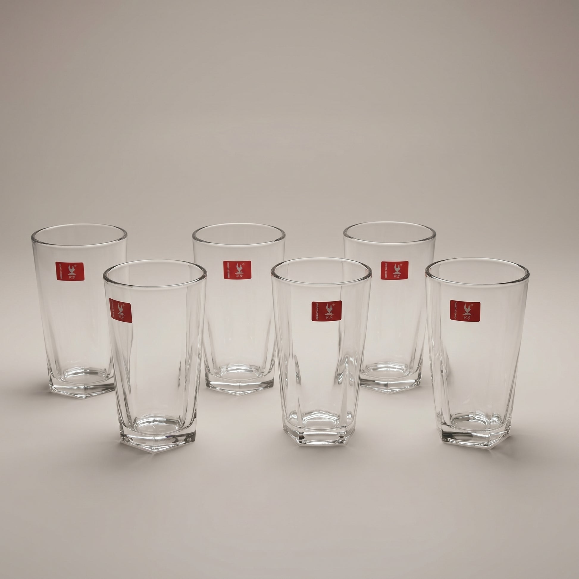 Large Clear Glass Cup Set of 6 by Zodiya-5