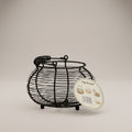 Black Metal Egg Basket by Zodiya