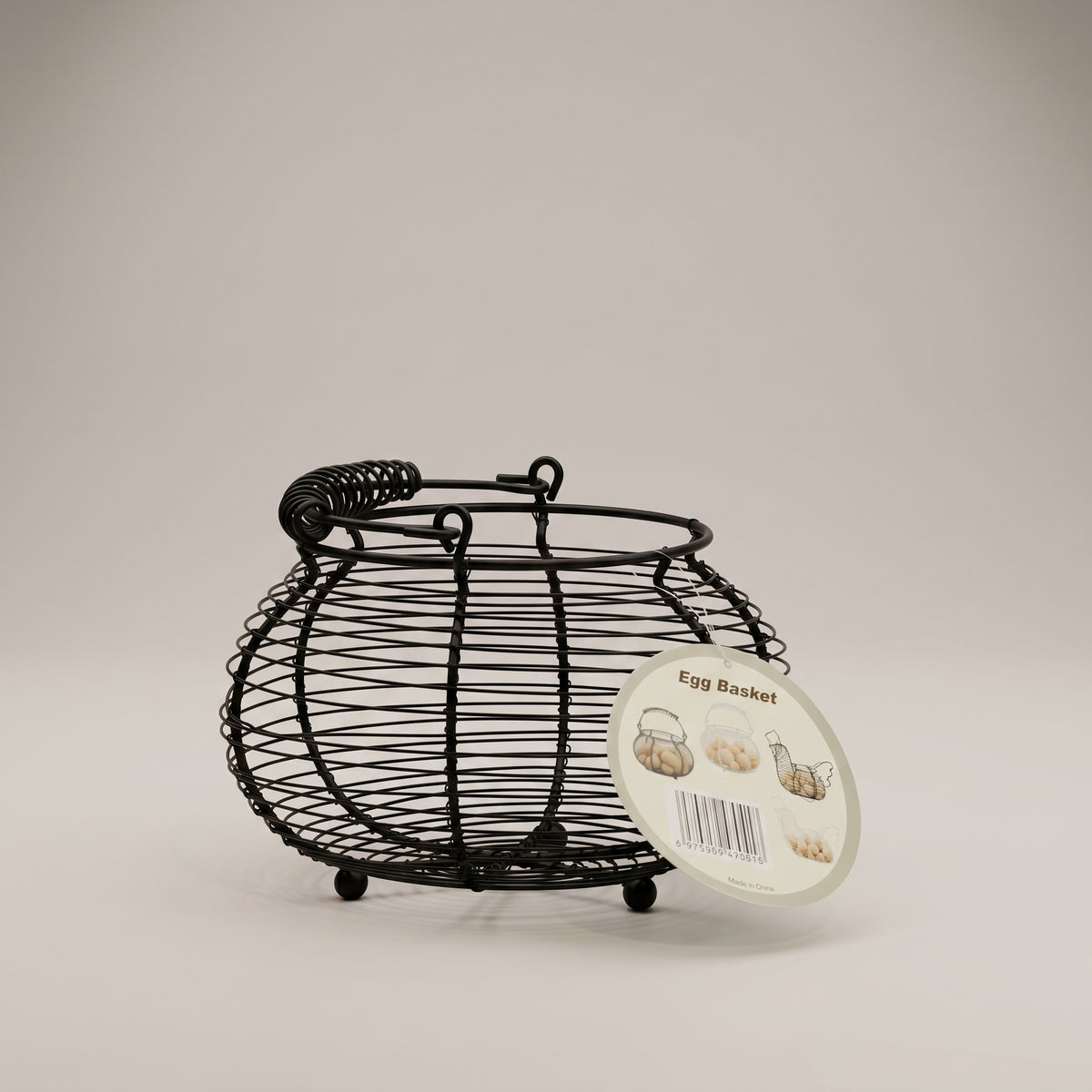 Black Metal Egg Basket by Zodiya