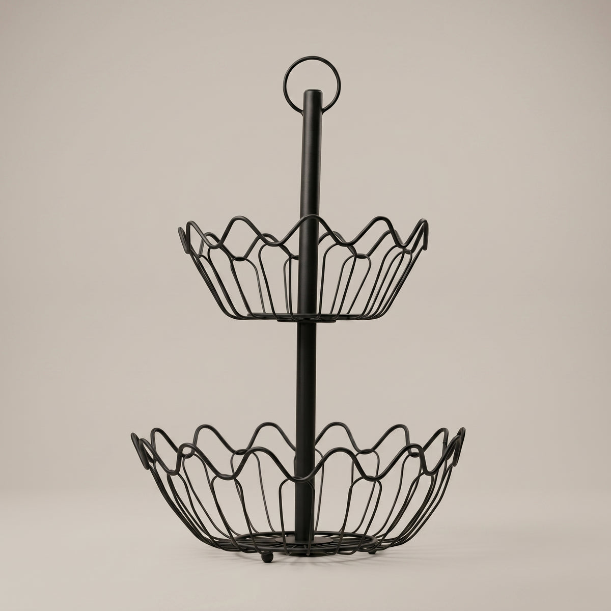 Floral Metal Fruit Basket by Zodiya