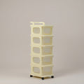 5-Tier Cream Plastic Rolling Storage with Drawers by Zodiya